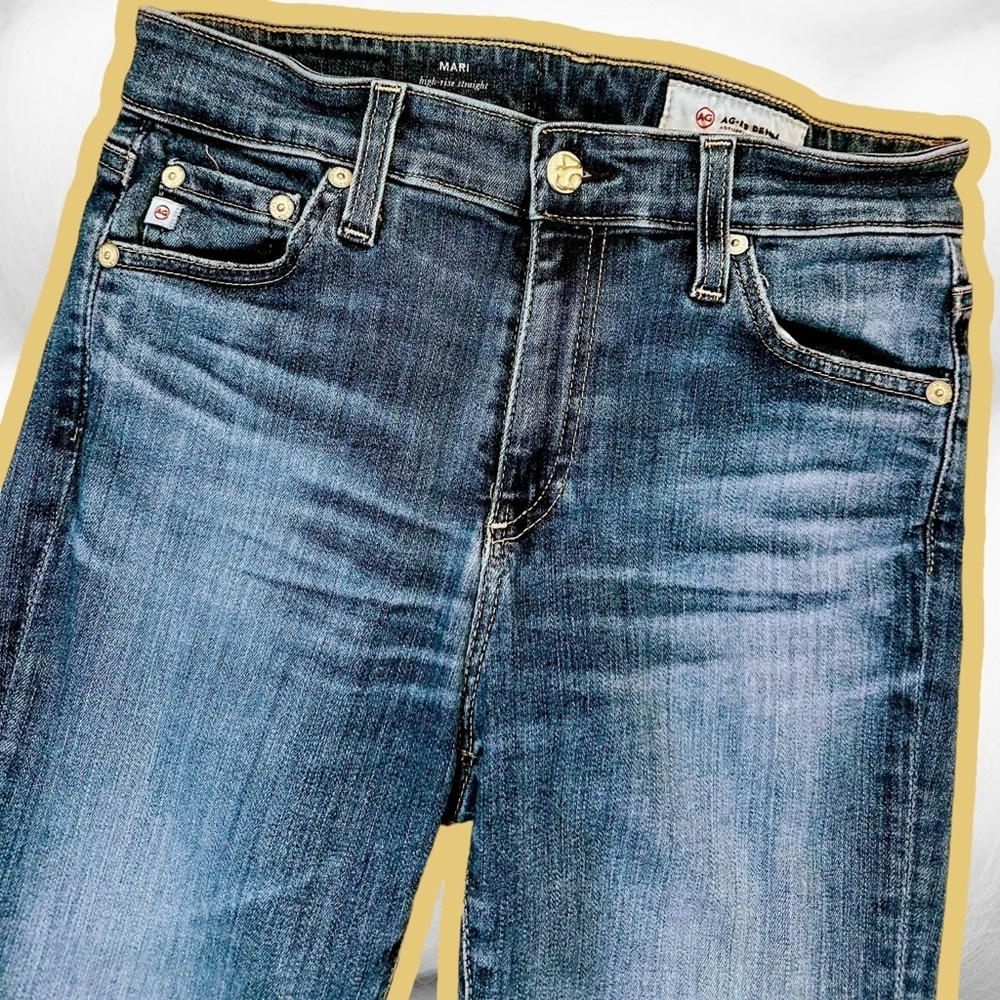 AG Adriano Goldschmied Medium Wash ‘Mari’ High-Rise Straight Leg Jeans Size 26R - Picture 16 of 16
